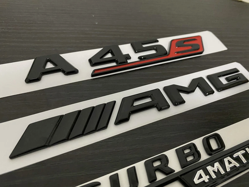 Gloss black A45S amg Turbo 4matic+ star trunk emblem badge W177 series 2019-2026 hatch