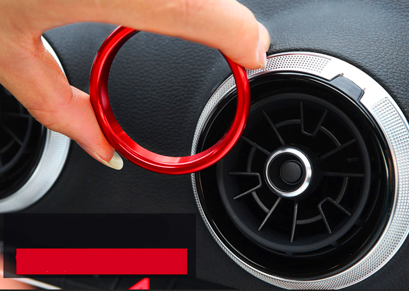 Red Air Vent Outlet Cover Trim Ring For Audi A3 S3 RS3 8V Series 4pcs 2013-2018