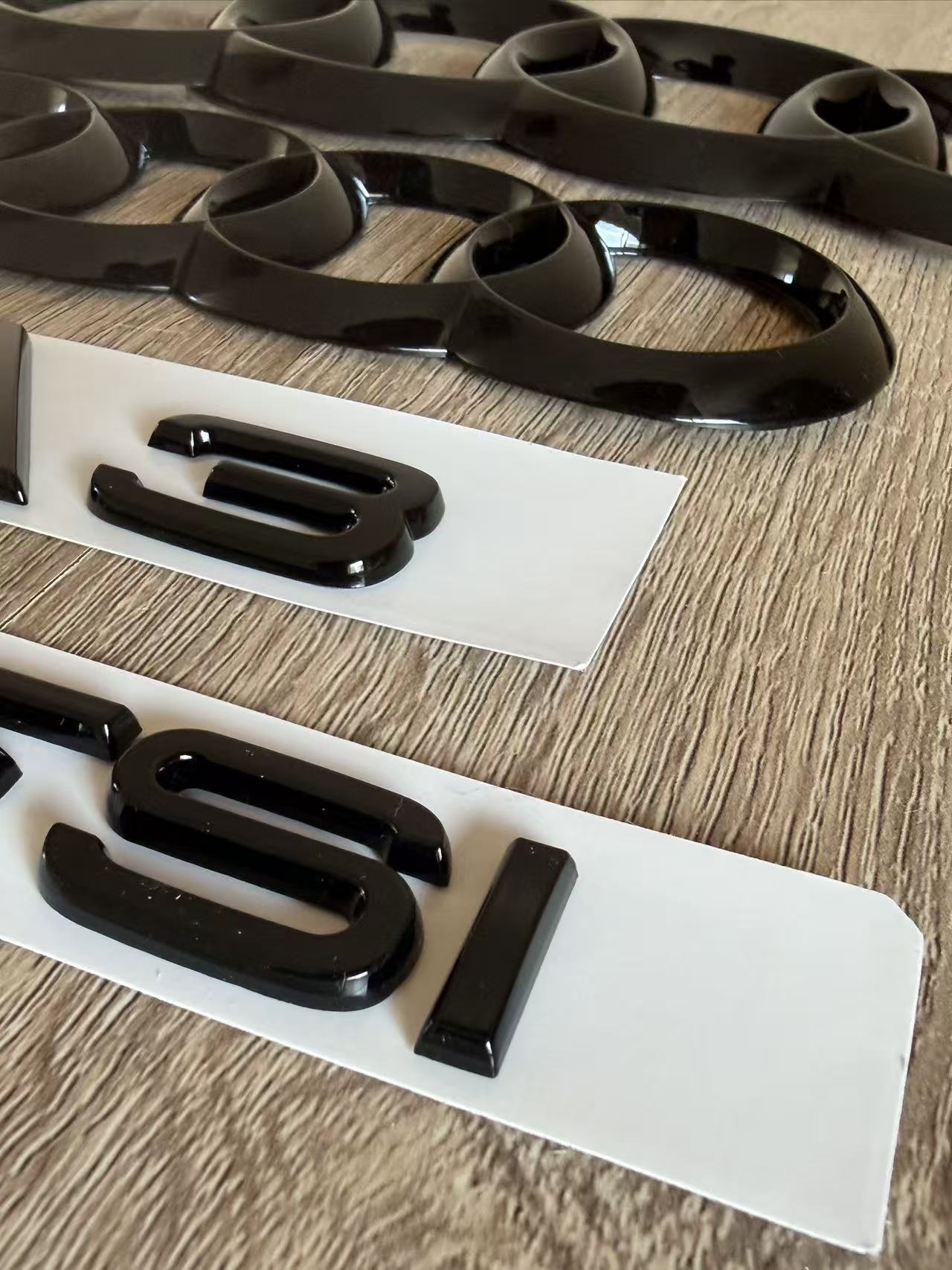 Gloss Black Audi A3 35 TFSI Ring Emblem Badge Set (2013-2020 Hatch)
