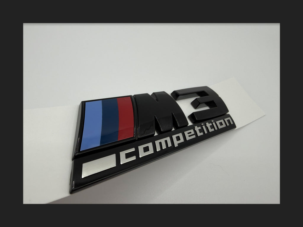 Gloss black M3 competition rear trunk logo emblem badge for BMW 3 Series M3