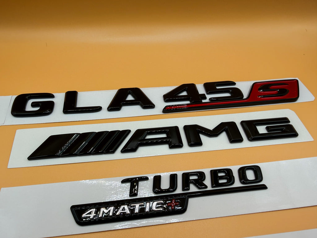 Gloss black GLA45S amg Turbo 4matic+ star trunk emblem badge H247 series 2020-2026