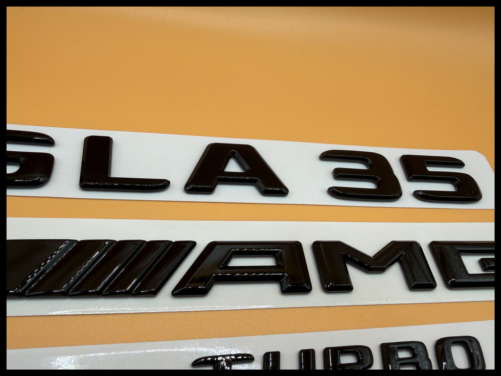 Gloss black GLA35 amg Turbo 4matic star trunk emblem badge H247 series 2020-2026