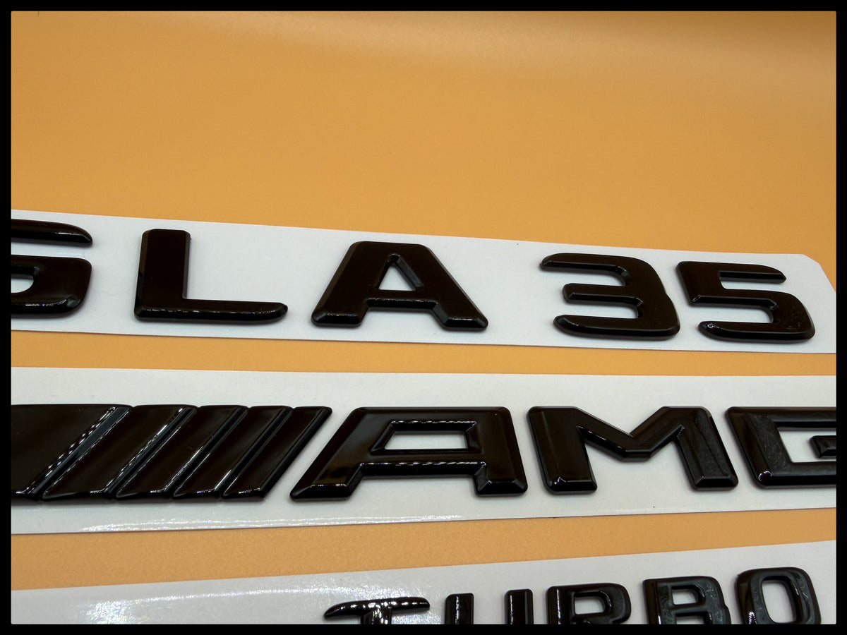Gloss black GLA35 amg Turbo 4matic star trunk emblem badge H247 series 2020-2026