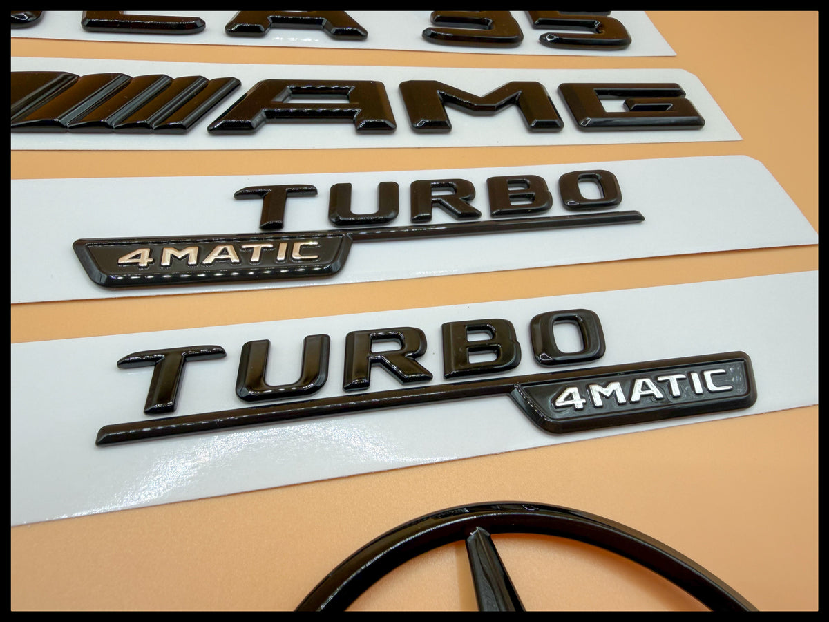 Gloss black GLA35 amg Turbo 4matic star trunk emblem badge H247 series 2020-2026