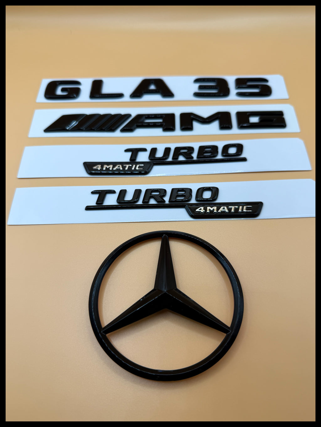 Gloss black GLA35 amg Turbo 4matic star trunk emblem badge H247 series 2020-2026