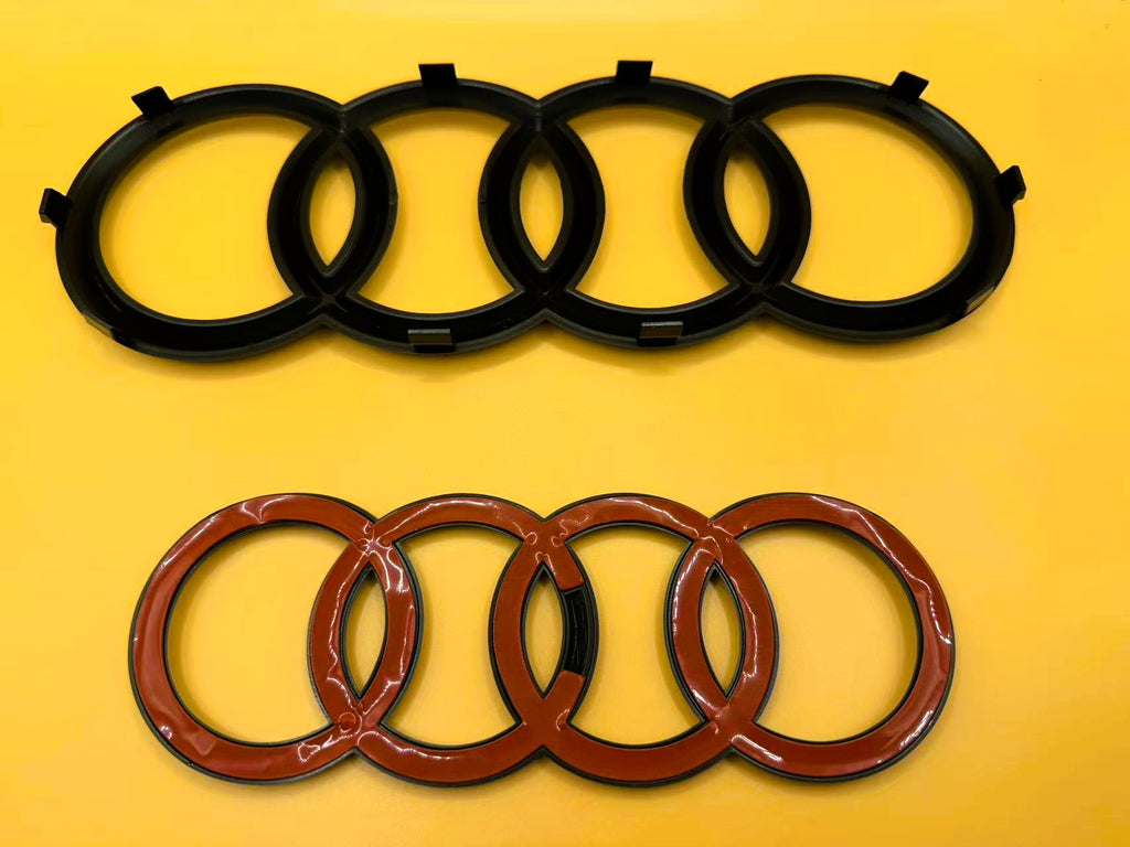 Gloss Black Audi S3 Rings Grill Mesh Emblem Badge Set 8V 2013-2020