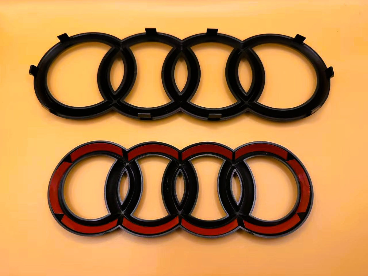 Gloss Black Audi SQ5 Rings and Grill Trunk Emblem Set (2013-2020)