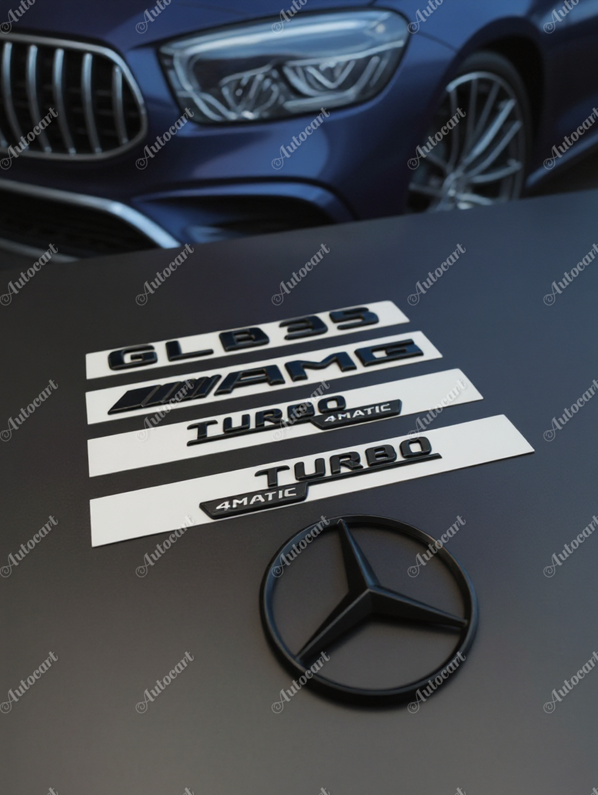 Gloss black GLB35 amg Turbo 4matic star trunk emblem badge X247 series 2020-2026