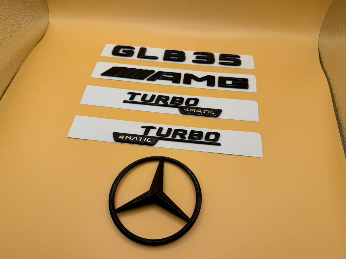 Gloss black GLB35 amg Turbo 4matic star trunk emblem badge X247 series 2020-2026