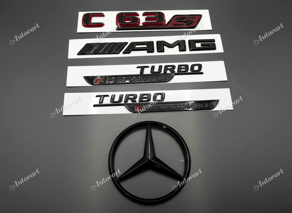 Gloss black C63S AMG Turbo Eperformance trunk emblem fender badge W206 2023-2026