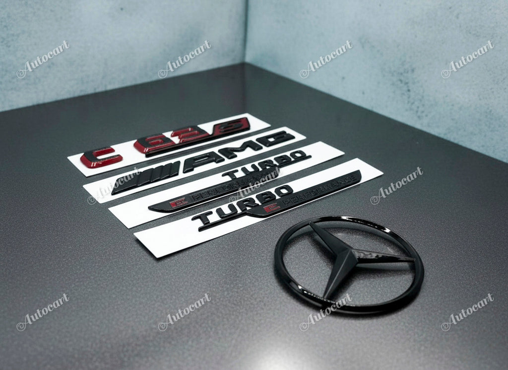 Gloss black C63S AMG Turbo Eperformance trunk emblem fender badge W206 2023-2026