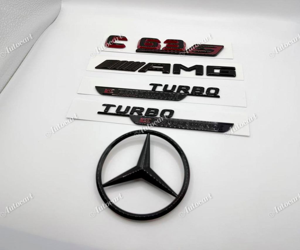 Gloss black C63S AMG Turbo Eperformance trunk emblem fender badge W206 2023-2026