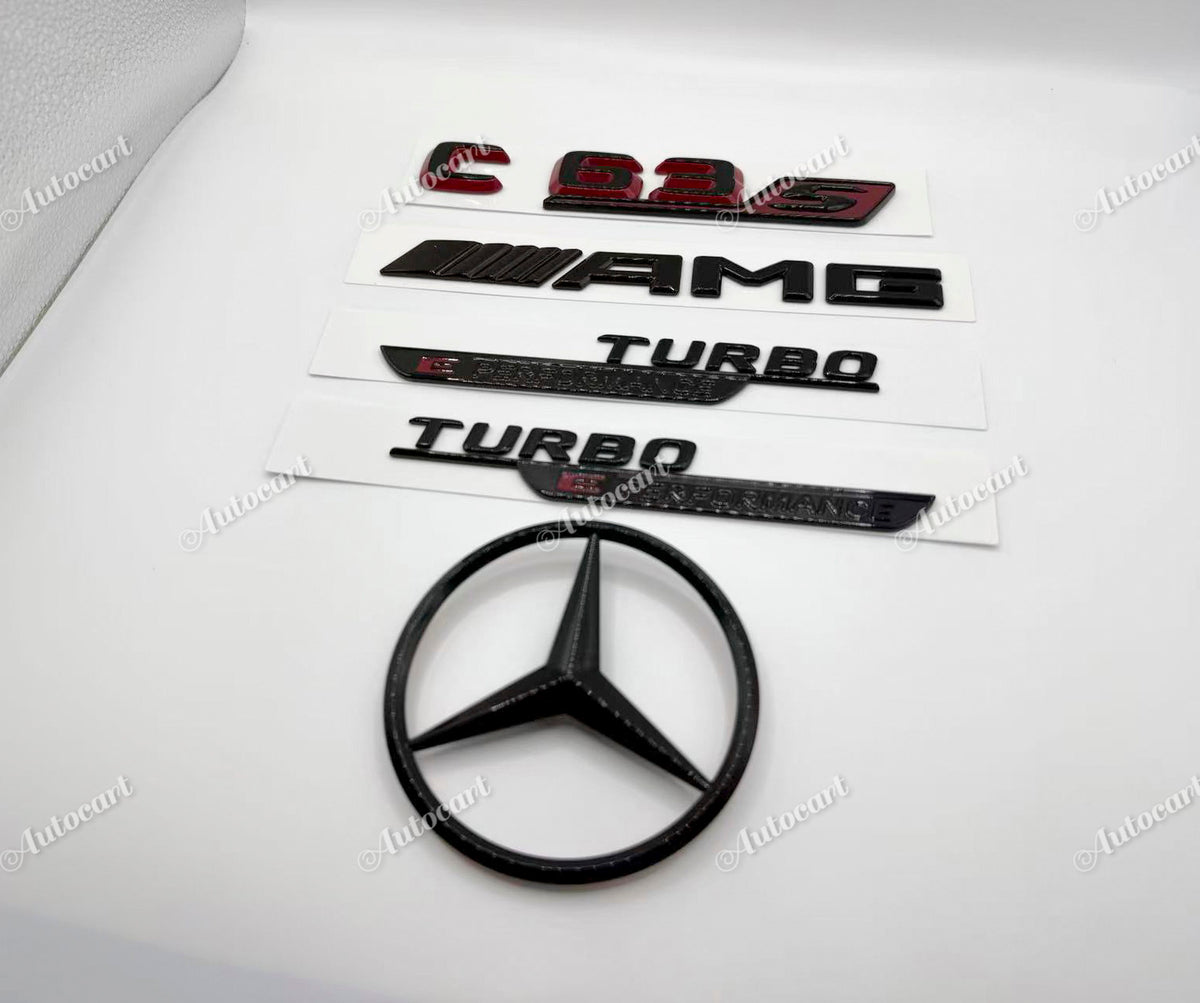 Gloss black C63S AMG Turbo Eperformance trunk emblem fender badge W206 2023-2026