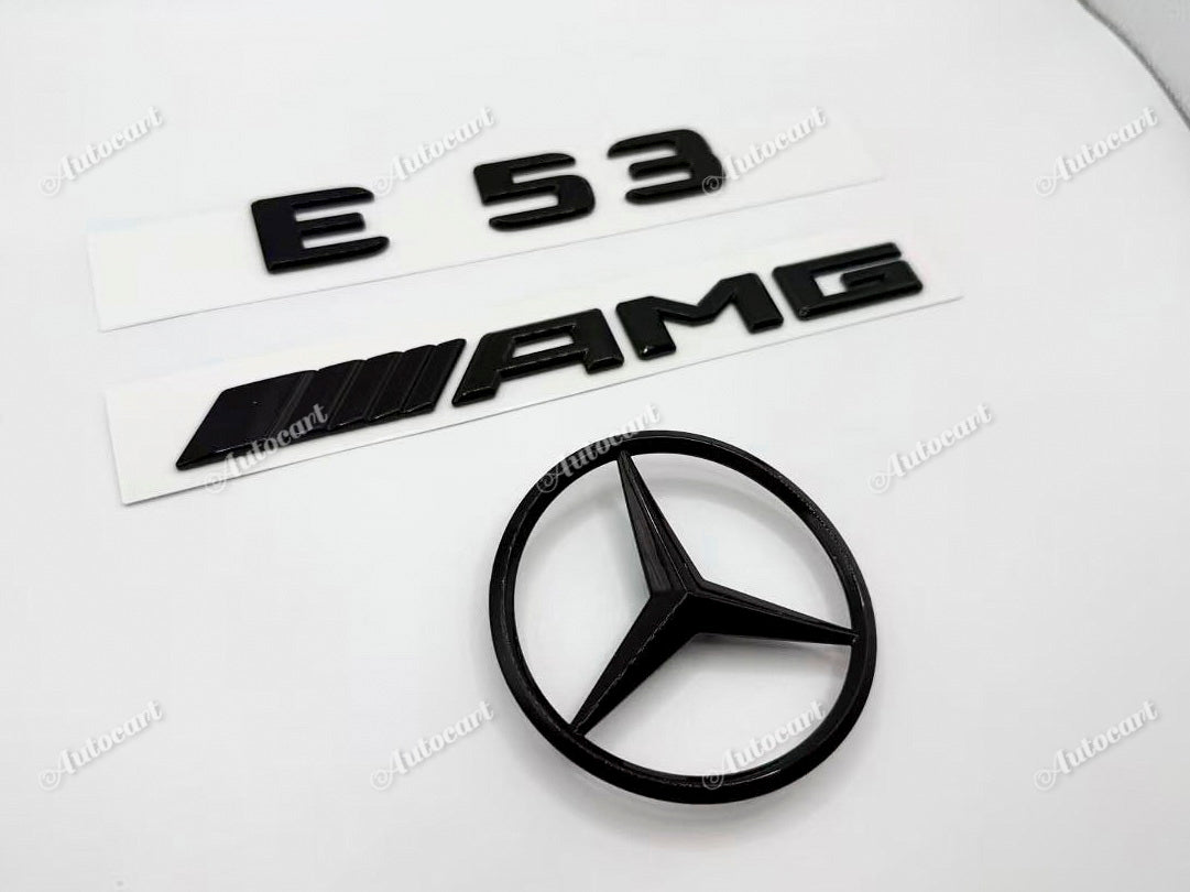 Gloss black E53 AMG rear star trunk emblem badge W214 Sedan 2023-2026