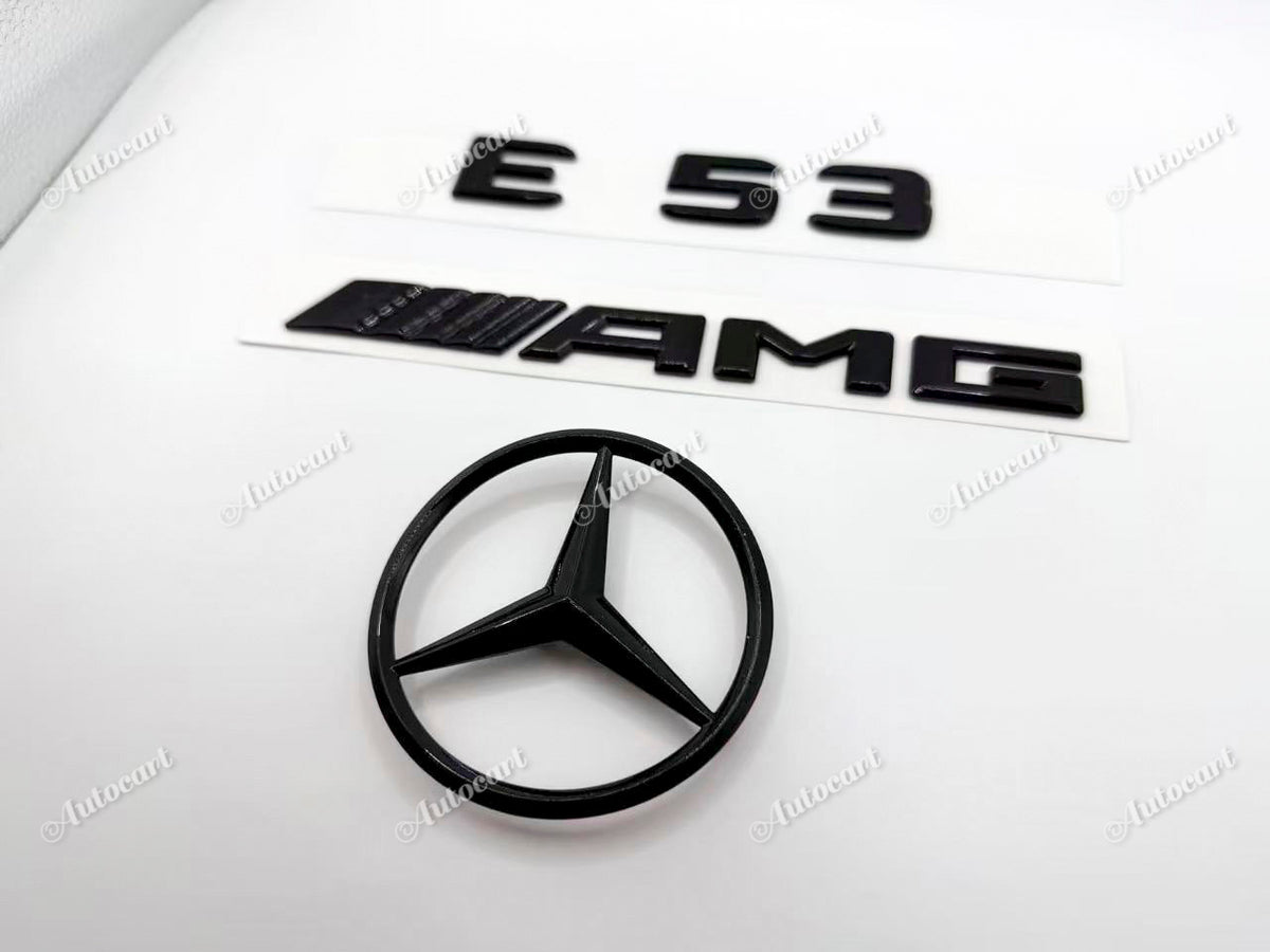 Gloss black E53 AMG rear star trunk emblem badge W214 Sedan 2023-2026