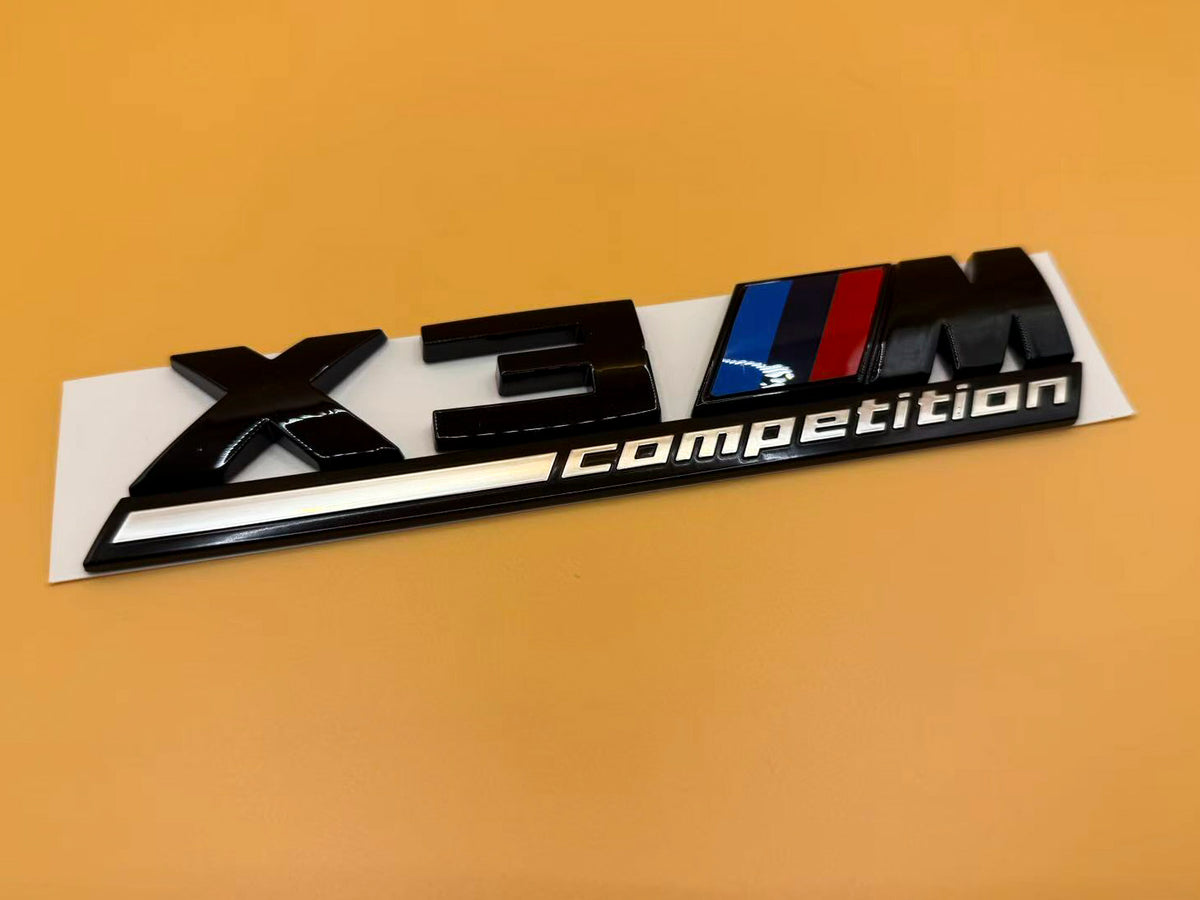 Gloss black X3M Competition rear trunk logo emblem for BMW X3 X3M