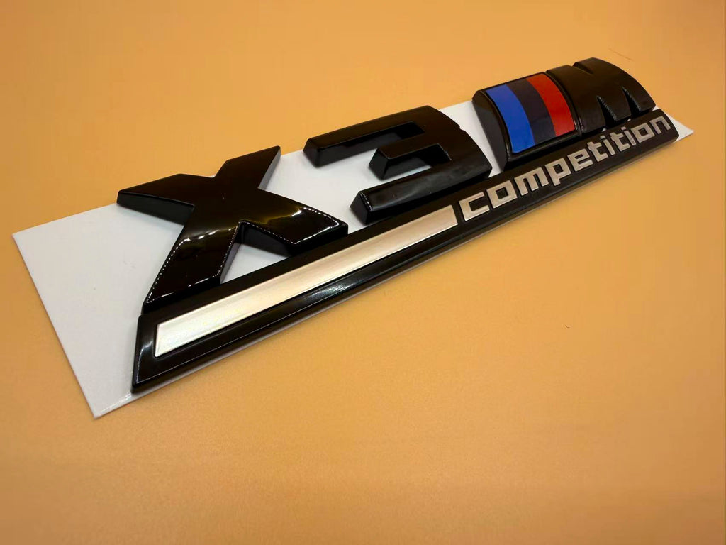 Gloss black X3M Competition rear trunk logo emblem for BMW X3 X3M