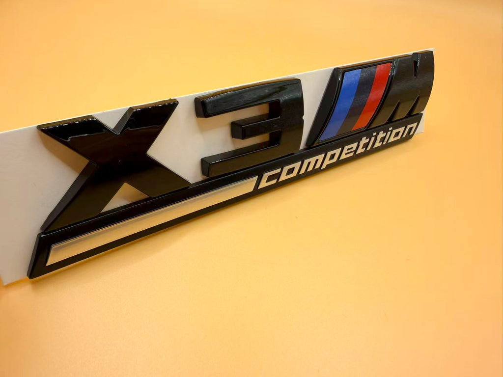 Gloss black X3M Competition rear trunk logo emblem for BMW X3 X3M