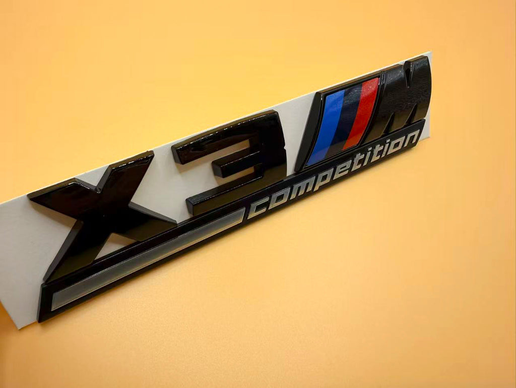 Gloss black X3M Competition rear trunk logo emblem for BMW X3 X3M