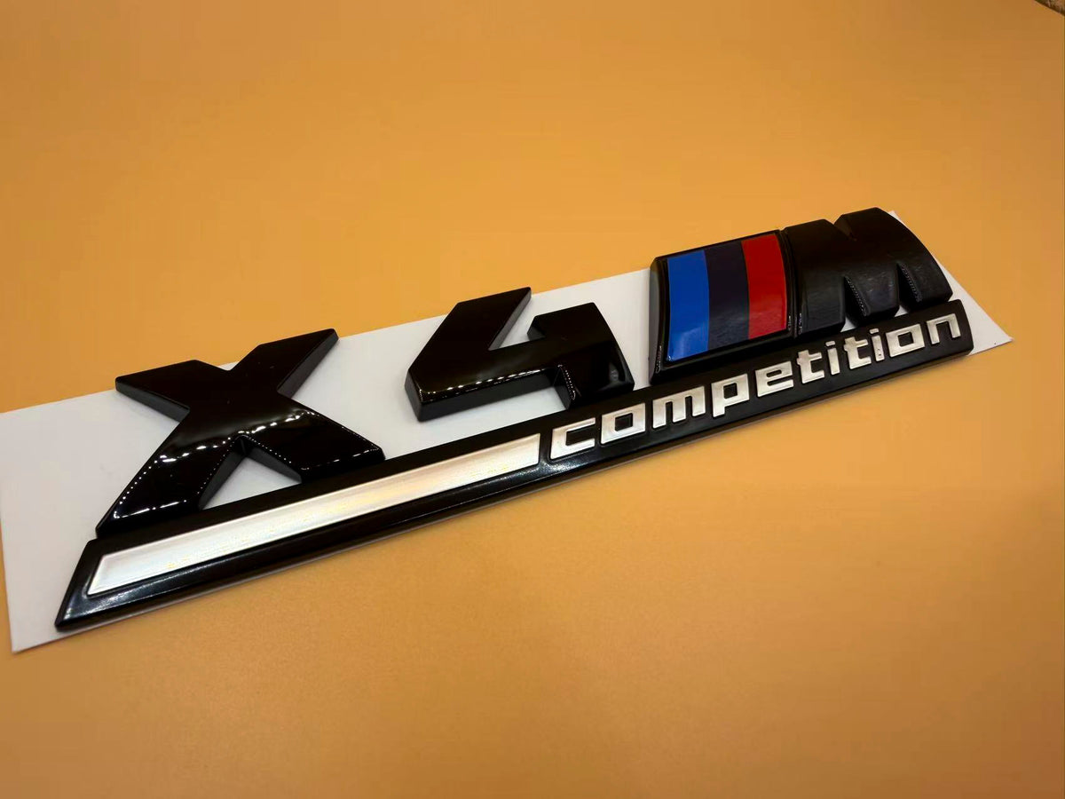 Gloss black X4M competition rear trunk logo emblem for BMW X4 X4M