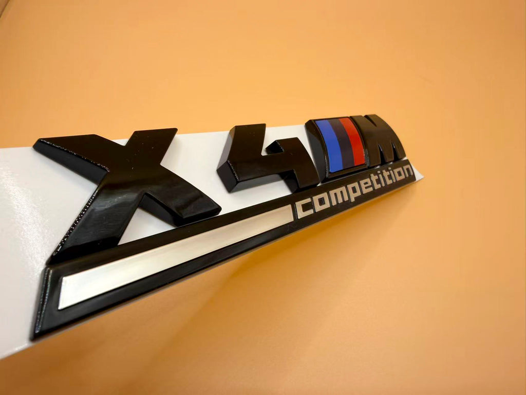 Gloss black X4M competition rear trunk logo emblem for BMW X4 X4M