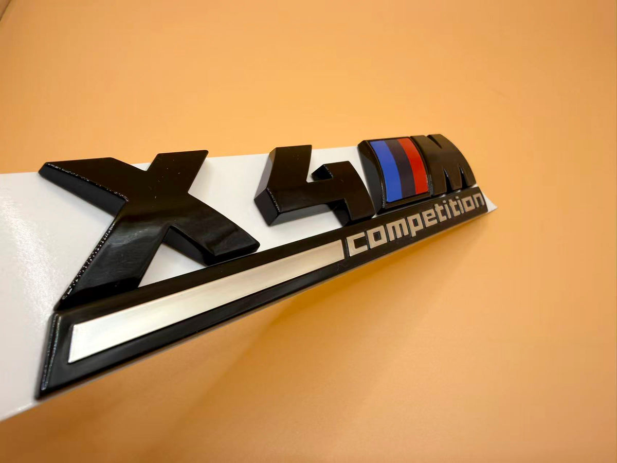 Gloss black X4M competition rear trunk logo emblem for BMW X4 X4M