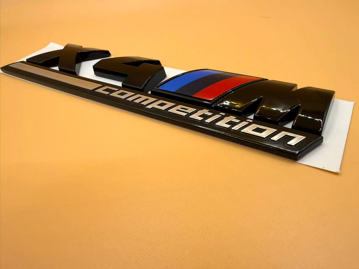 Gloss black X4M competition rear trunk logo emblem for BMW X4 X4M