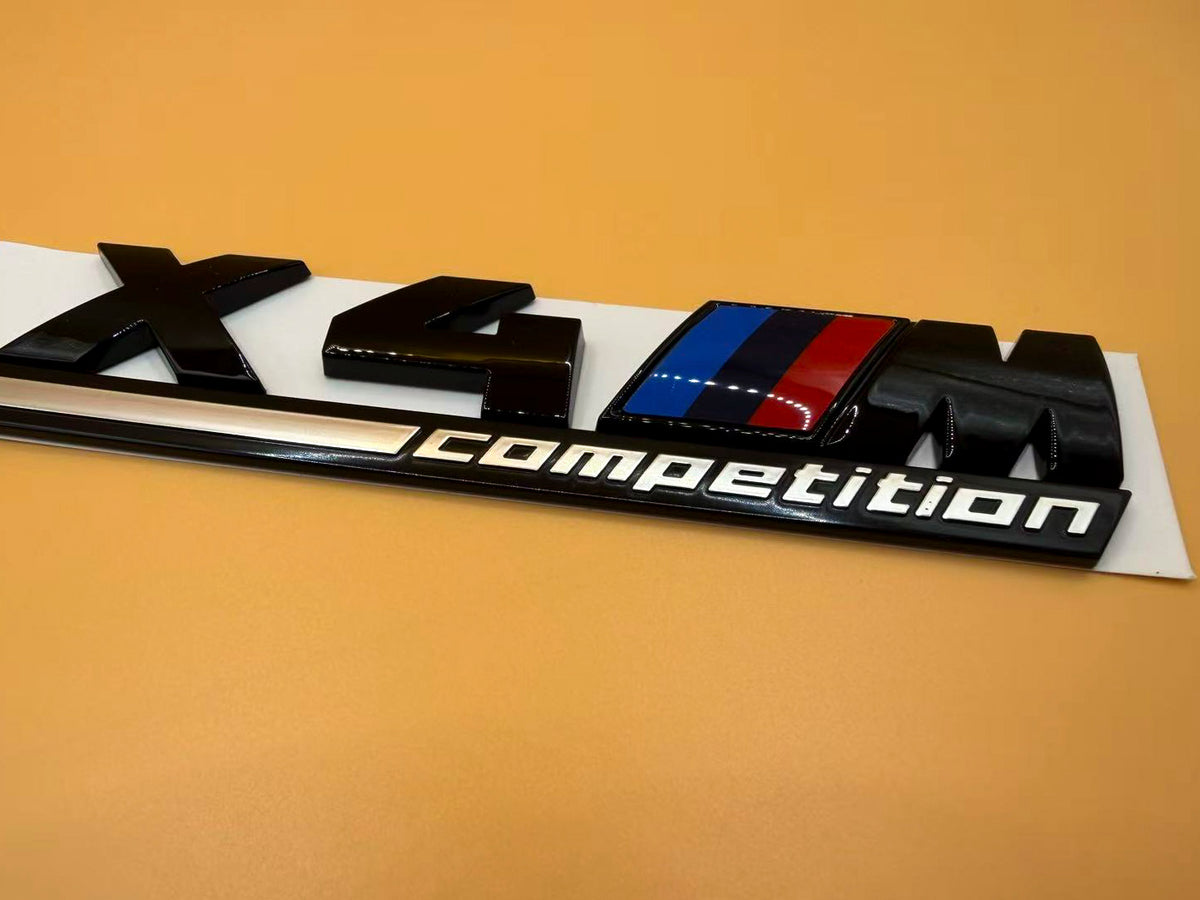Gloss black X4M competition rear trunk logo emblem for BMW X4 X4M
