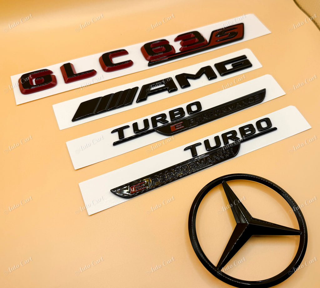 Gloss black GLC63S AMG Turbo Eperformance trunk emblem fender badge X254 2023-2026
