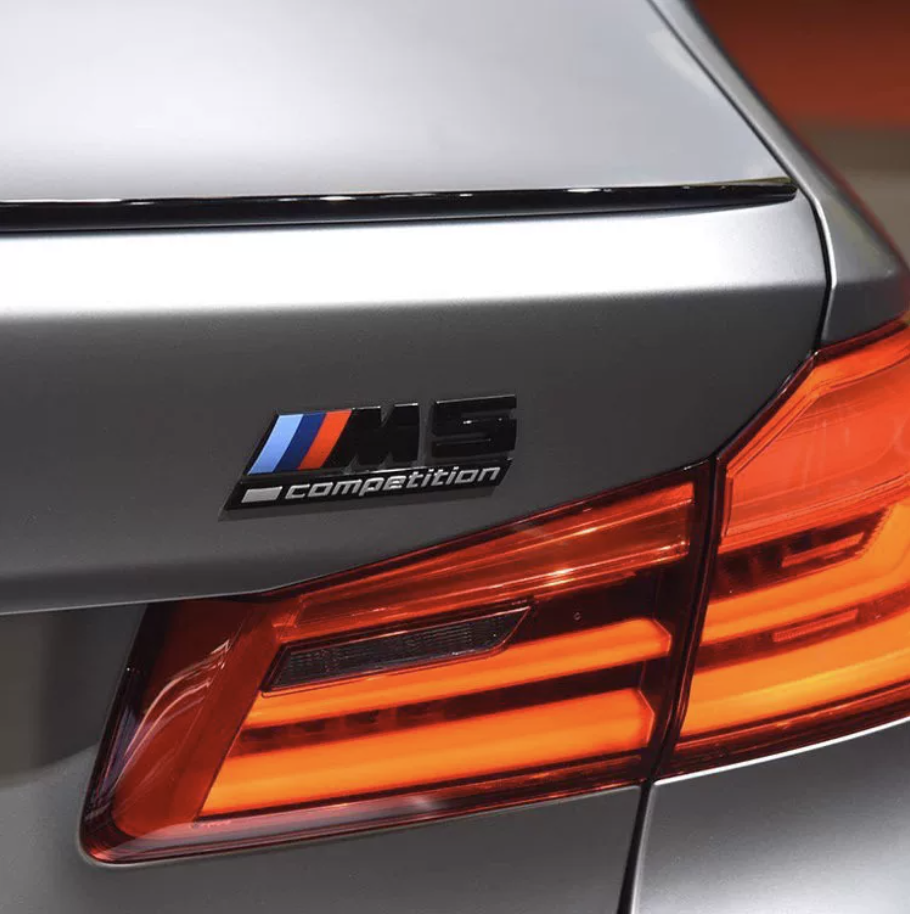 Gloss black M5 competition rear trunk logo emblem for BMW 5 Series M5