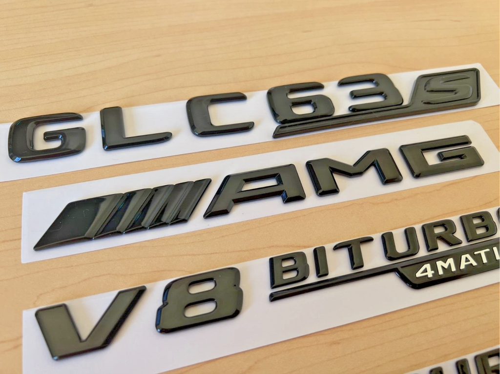 Gloss Black GLC63S AMG V8 BITURBO 4MATIC+ Star Trunk Emblem Badge X253 2015-2022