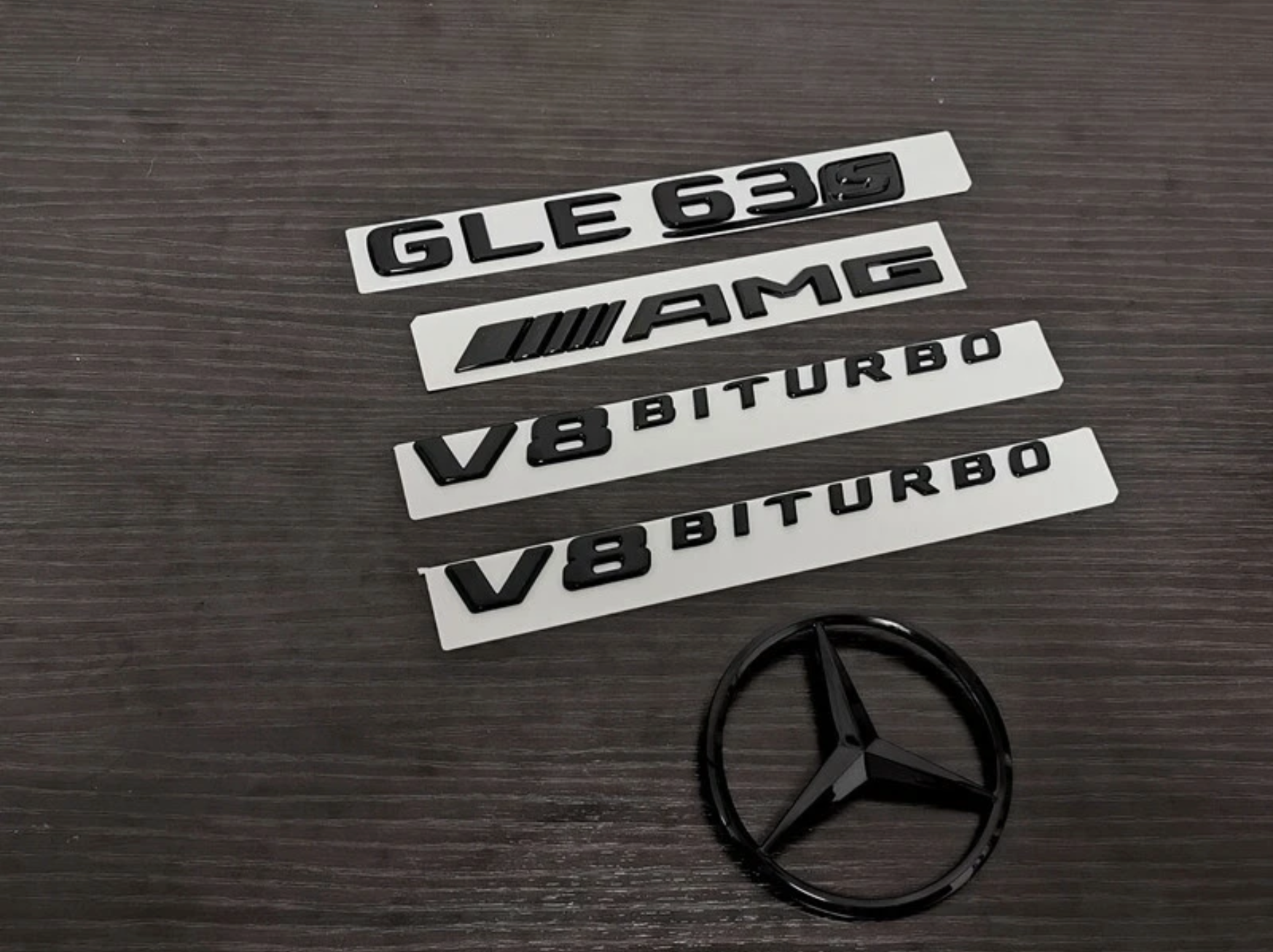 Gloss Black GLE63S AMG V8 BITURBO Star PACKAGE Trunk Emblem Badge Sticker W166 2015-2019