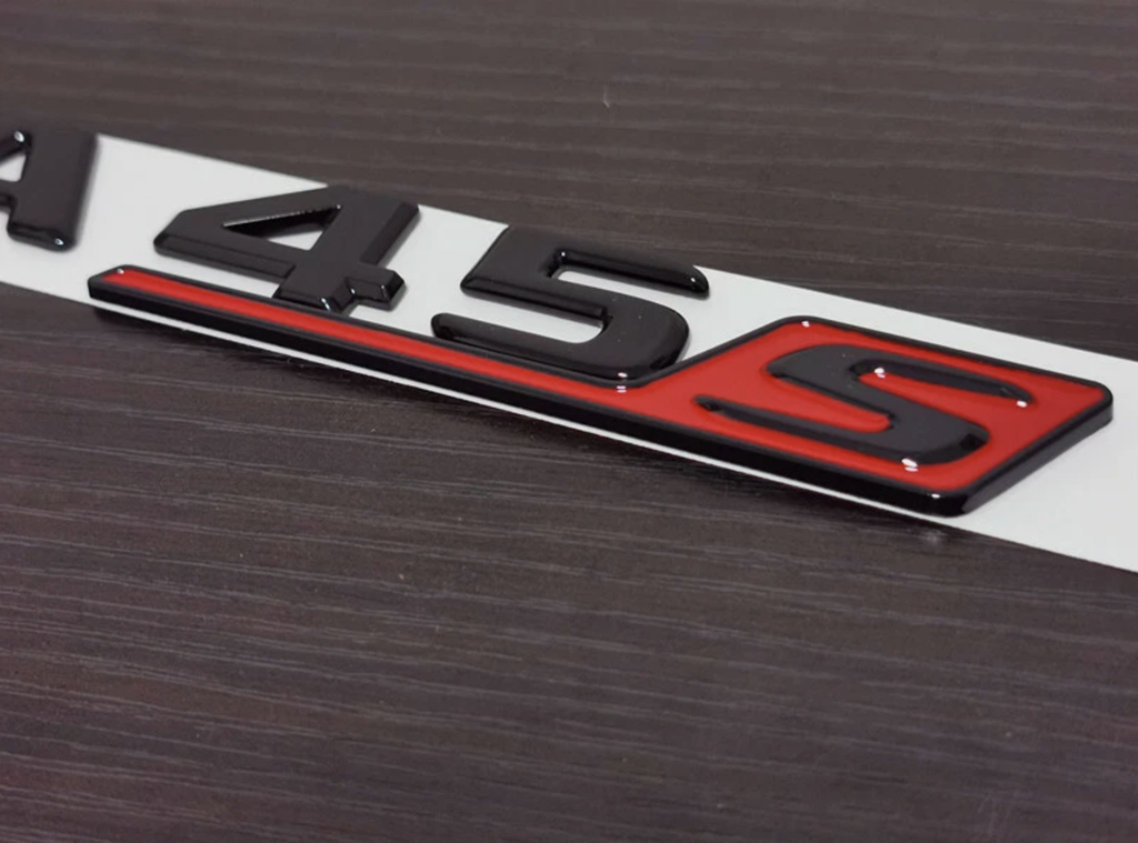 Gloss black A45S amg Turbo 4matic+ star trunk emblem badge W177 series 2019-2026 hatch