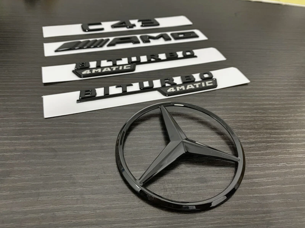 Gloss Black C43 AMG Biturbo 4matic and Rear STAR emblem Package W205 Sedan