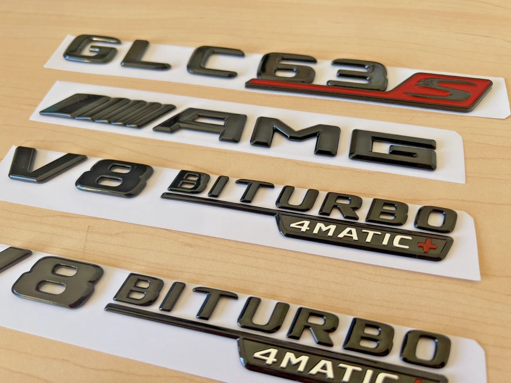 Gloss Black GLC63S AMG V8 BITURBO 4MATIC+ Star Trunk Emblem Badge X253 2015-2022