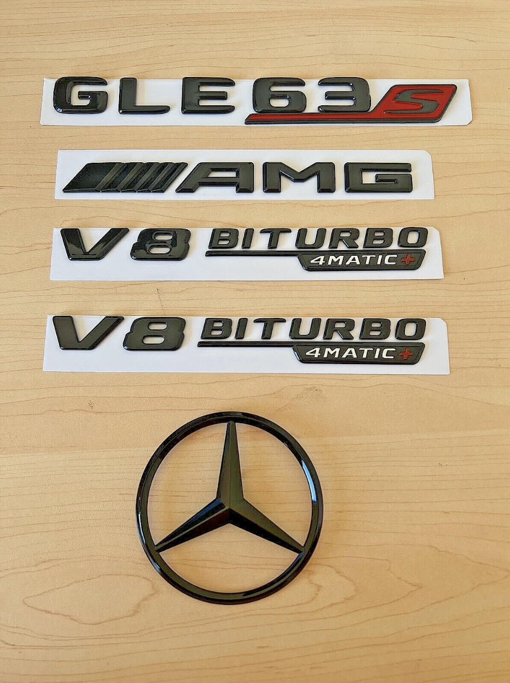 Gloss black gle63S amg v8 biturbo 4matic+ star trunk emblem badge V167 series 19-23