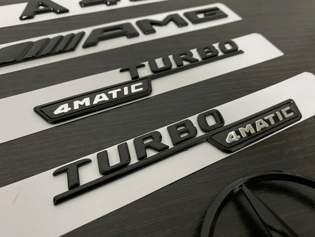 Gloss Black A45 AMG and Rear Star replacement PACKAGE Badge Sticker W176 2012-2018