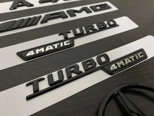 Gloss Black A45 AMG and Rear Star replacement PACKAGE Badge Sticker W176 2012-2018