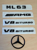 Gloss black ML63 amg v8 biturbo star trunk emblem badge W166 series 2012-2014