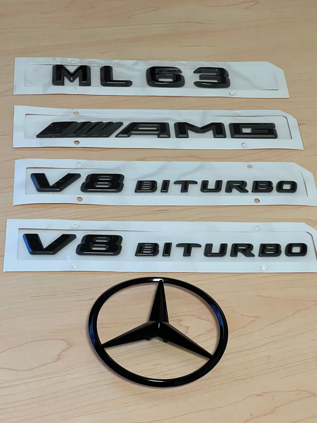 Gloss black ML63 amg v8 biturbo star trunk emblem badge W166 series 2012-2014