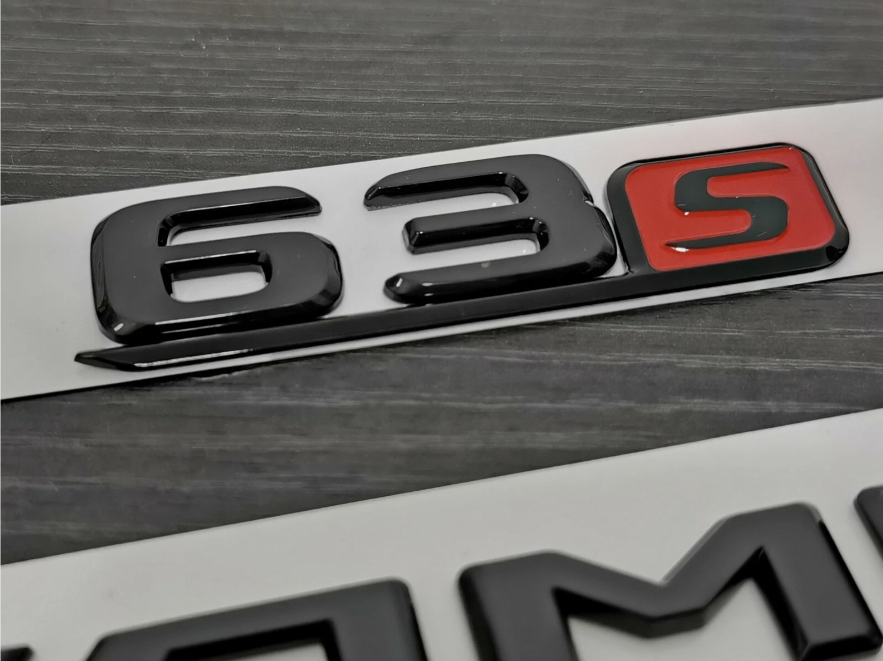 Gloss Black C63S AMG V8 BITURBO Star PACKAGE Trunk Emblem Badge C63 Sedan W205