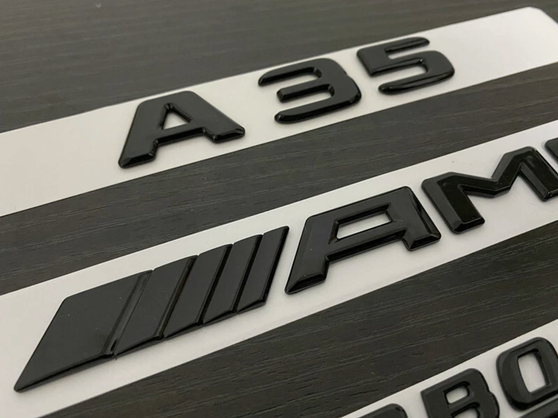Gloss Black A35 AMG and Rear Star replacement PACKAGE Badge W177 A Class 2019-2026