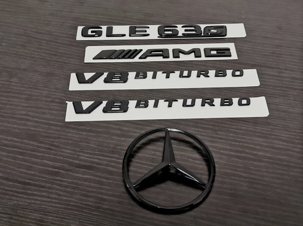 Gloss Black GLE63S AMG V8 BITURBO Star PACKAGE Trunk Emblem Badge Sticker W166 2015-2019