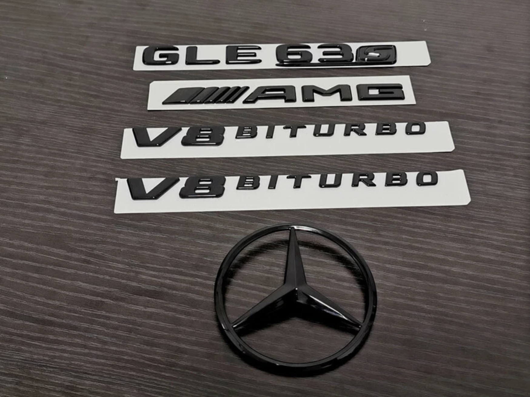 Gloss Black GLE63S AMG V8 BITURBO Star PACKAGE Trunk Emblem Badge Sticker W166 2015-2019