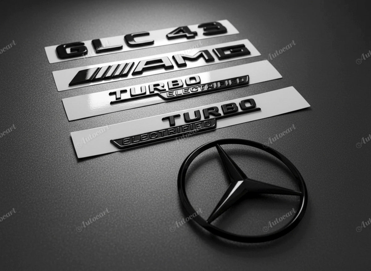Gloss black GLC43 AMG Turbo ELECTRIFIED trunk emblem badge for X254 2024-2026