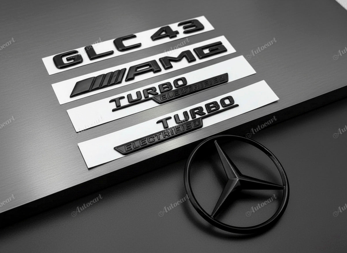 Gloss black GLC43 AMG Turbo ELECTRIFIED trunk emblem badge for X254 2024-2026