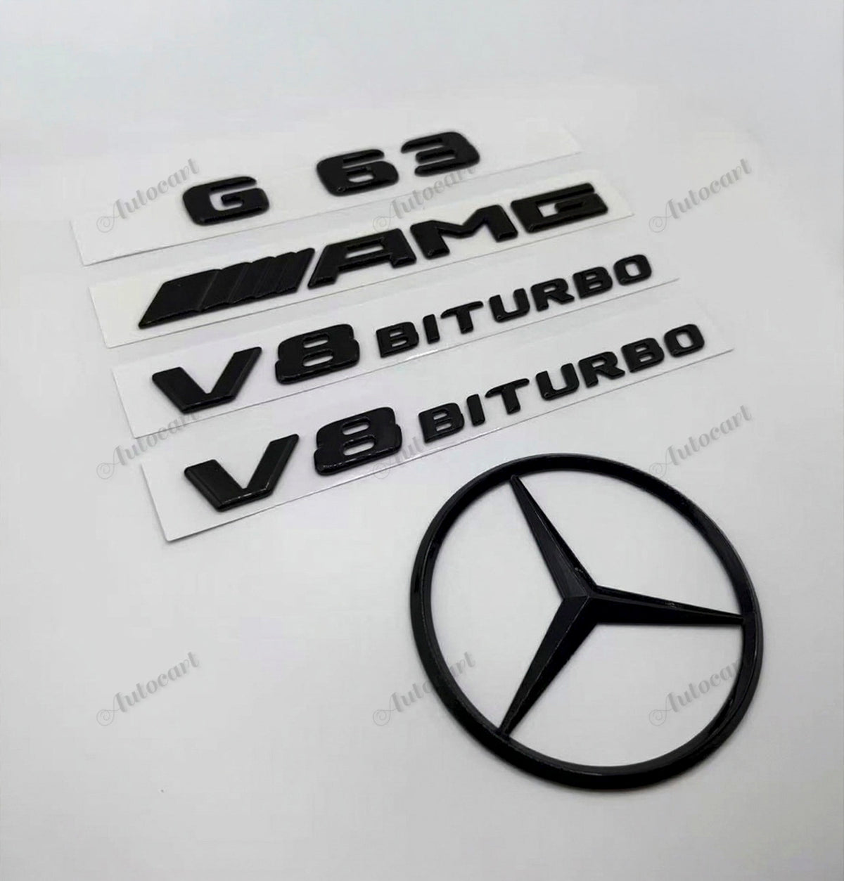 Gloss black G63 AMG V8 biturbo star trunk emblem badge W463 series 2011-2024