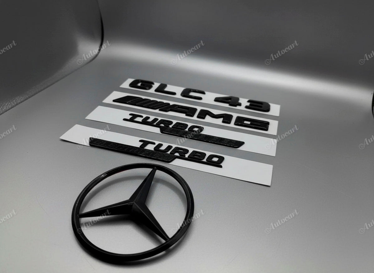 Gloss black GLC43 AMG Turbo ELECTRIFIED trunk emblem badge for X254 2024-2026