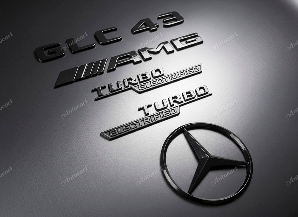 Gloss black GLC43 AMG Turbo ELECTRIFIED trunk emblem badge for X254 2024-2026