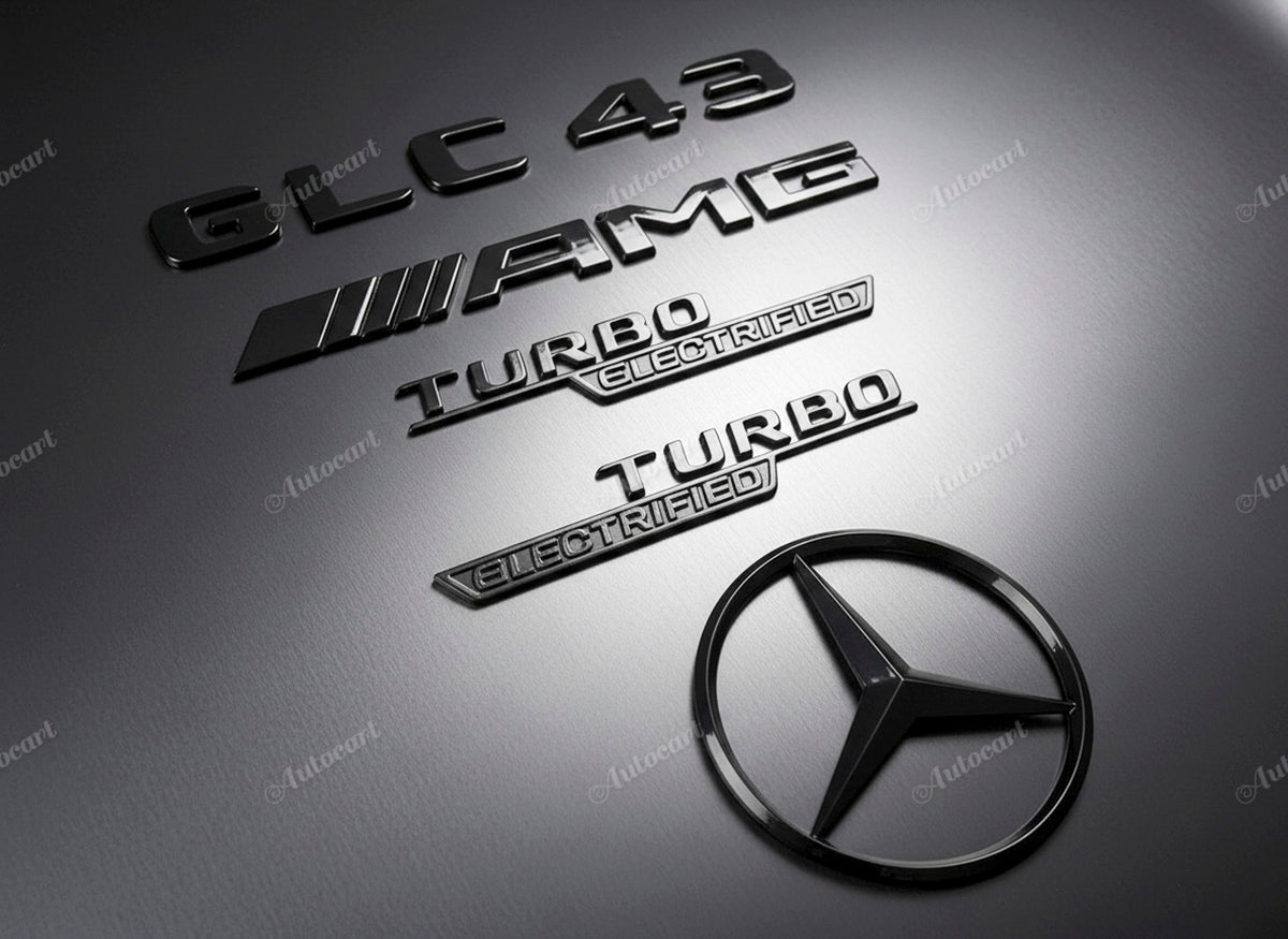 Gloss black GLC43 AMG Turbo ELECTRIFIED trunk emblem badge for X254 2024-2026